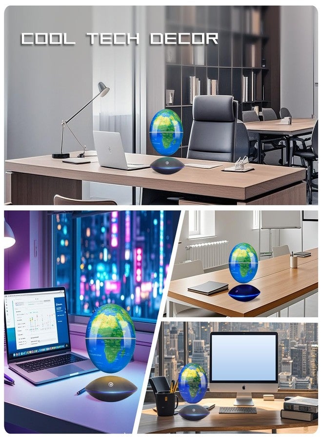 Poojaed Magnetic Levitating Globe with LED Light, 16 Colors Rotating Floating Globe Lamp World Map for Home Office Desk Decor, Cool Tech Gadgets Gift for Men Father, Ideal for Birthdays Anniversaries - Image 4